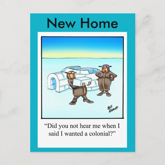 Funny New Home Faire-part carte postale (Devant)