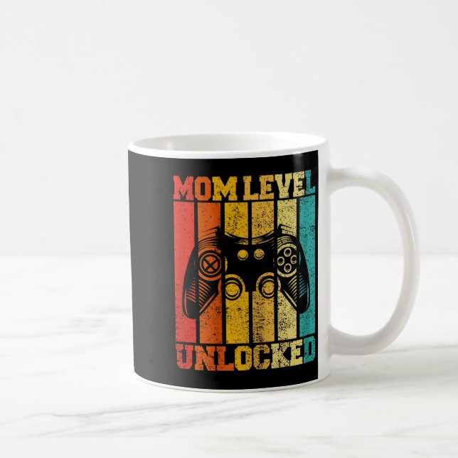 Funny New Mom Level Unlocked Gaming Pregnancy Anno Kaffeetasse (Rechts)