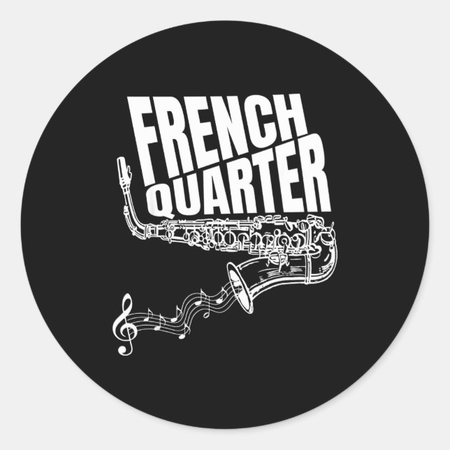 Funny New Orleans Mardi Gras Jazz Saxophone  Runder Aufkleber (Vorderseite)
