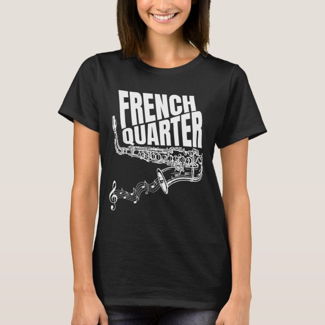 Funny New Orleans Mardi Gras Jazz Saxophone  T-Shirt (Vorderseite)