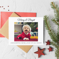 Funny New Parters Baby Foto Weihnachtskarte