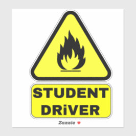 Funny New Student Driver (Caution Teen Drivers) Aufkleber