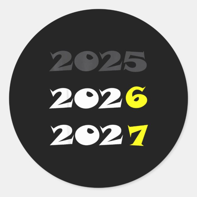 Funny New Year 2026 Six Seven 67 Meme  Runder Aufkleber (Vorderseite)