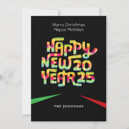 Funny New Year Bunte moderne, benutzerdefinierte T Feiertagskarte