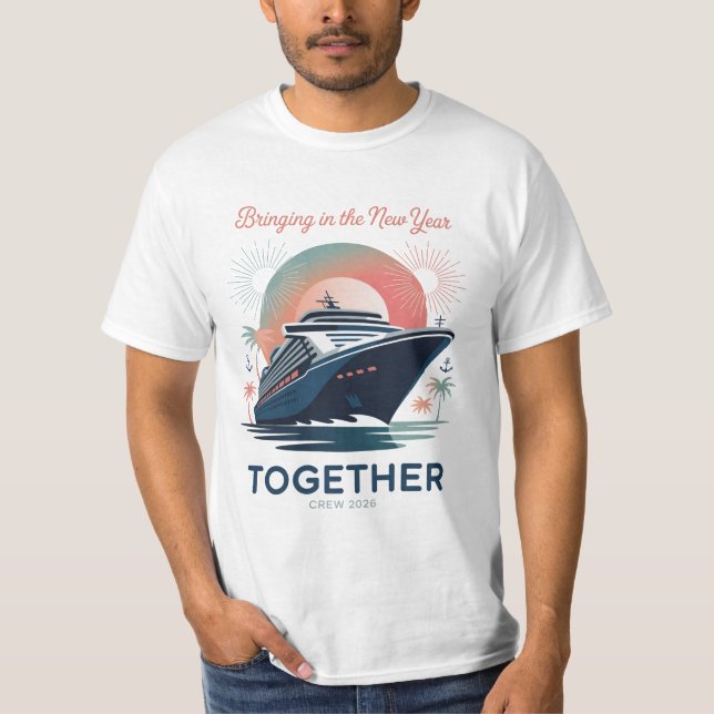 Funny New Year Crew Saying 2026 Friends T-Shirt (Vorderseite)