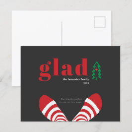 Funny New Year Simple Black Holiday Postcard Feiertagspostkarte