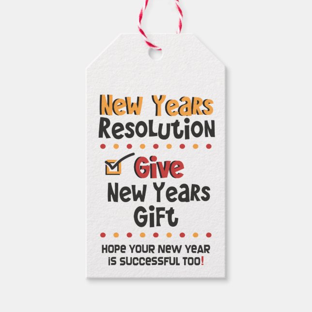Funny New Years Resolution © New Year Spaß Geschenkanhänger (Vorderseite)