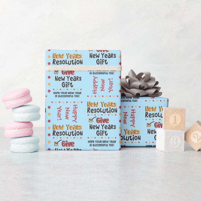 Funny New Years Resolution © Wrapping Paper Geschenkpapier (Babyparty)