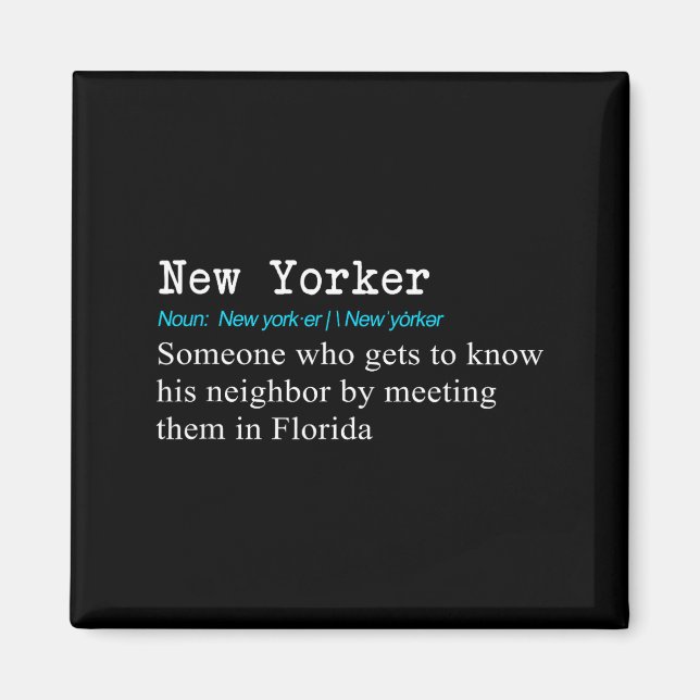 Funny New Yorker Dictionary Definition Gif  Magnet (Vorne)