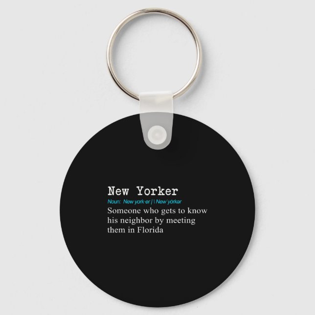 Funny New Yorker Dictionary Definition Gif  Schlüsselanhänger (Vorderseite)