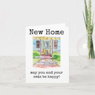 Funny New Zuhause Card for Cat Lady Karte