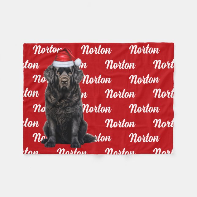 Funny Newfundland Dog Name Muster Weihnachten Fleecedecke (Vorderseite (Horizontal))