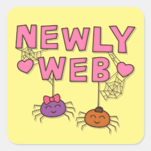 Funny Newi oder Web Spiders Pun Spaß Quadratischer Aufkleber