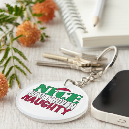 Funny Nice Bis Proven Naughy WeihnachtsJoke Schlüsselanhänger