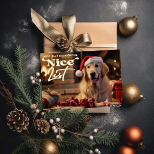 Funny Nice List Hunde Weihnachtsfeiertag Folien Feiertagskarte