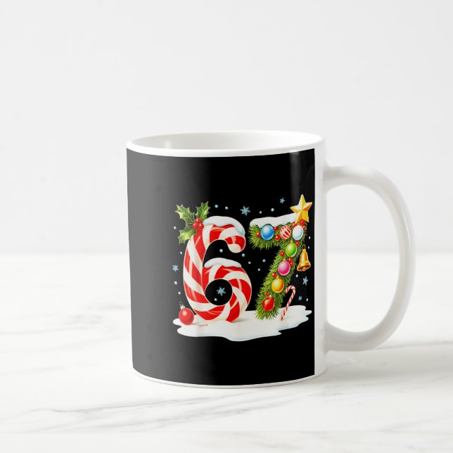 Funny Nice Naughty 6 7 Christmas 67 Meme Xmas Boys Kaffeetasse (Rechts)