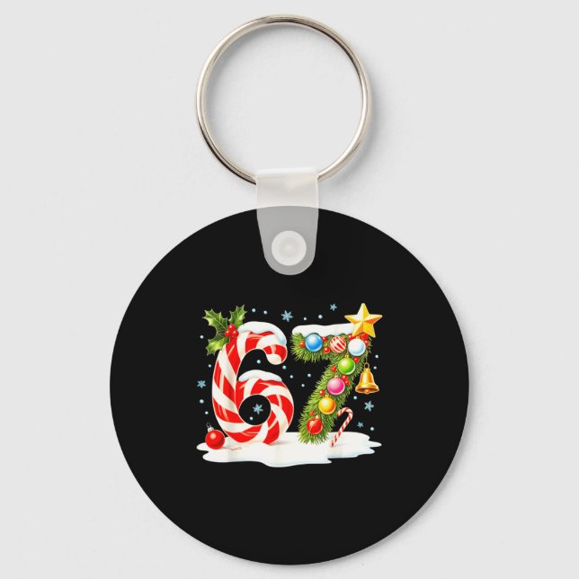 Funny Nice Naughty 6 7 Christmas 67 Meme Xmas Boys Schlüsselanhänger (Vorderseite)
