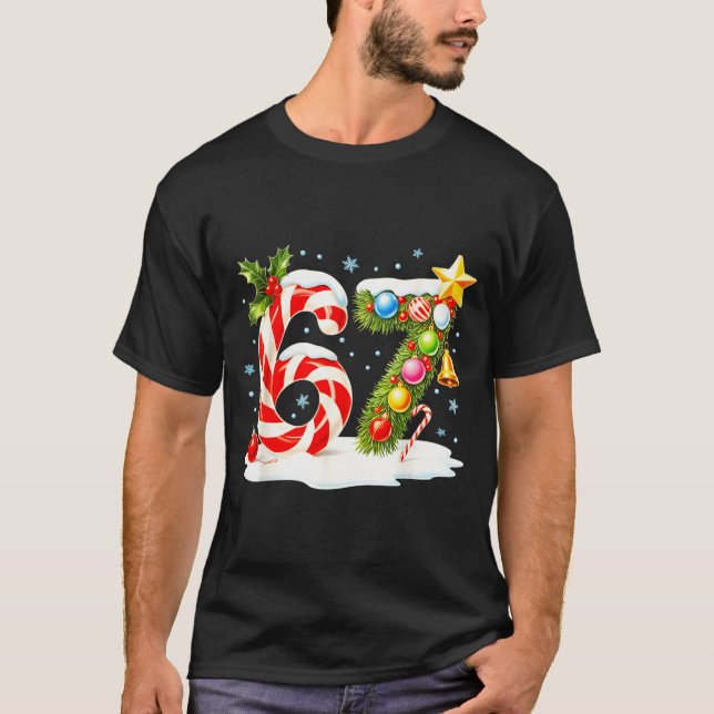 Funny Nice Naughty 6 7 Christmas 67 Meme Xmas Boys T-Shirt (Vorderseite)
