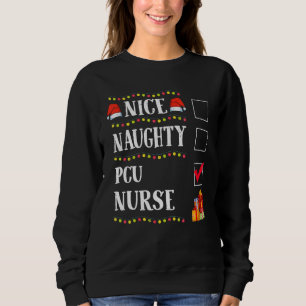 Funny Nice Naughty Pcu Krankenpflege Weihnachten W Sweatshirt