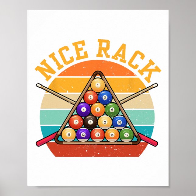 Funny Nice Rack Billiards Player Pool Dreieck - C Poster (Vorne)