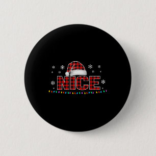 Funny Nice Red Kariert Costume Matching Christmas Button