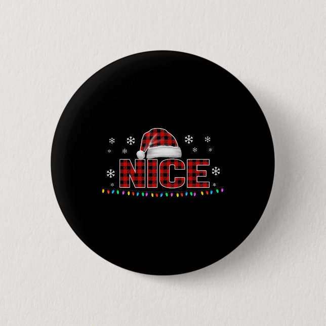 Funny Nice Red Kariert Costume Matching Christmas  Button (Vorderseite)