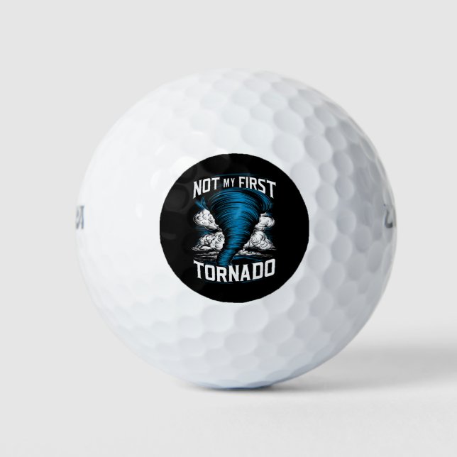 Funny nicht mein erster Tornado Retro Storm Chaser Golfball (Vorderseite)