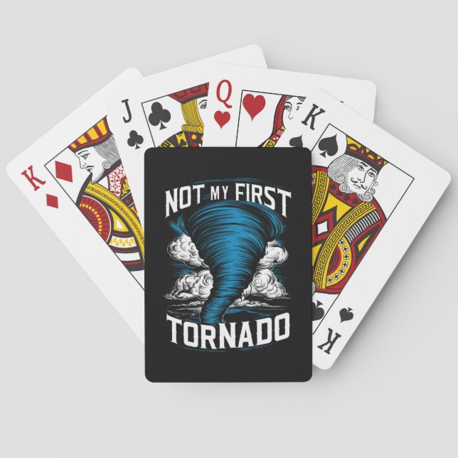 Funny nicht mein erster Tornado Retro Storm Chaser Spielkarten (Rückseite)