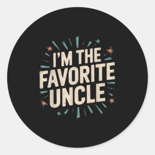 Funny Niece Nephew Cool Uncle Im the Favorite Uncl Runder Aufkleber