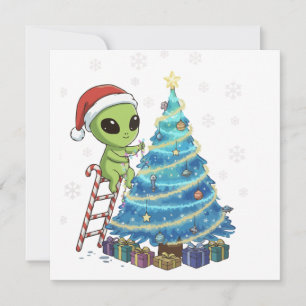 Funny Niedlich Alien Weihnachtsfeiertage Weihnacht Feiertagskarte