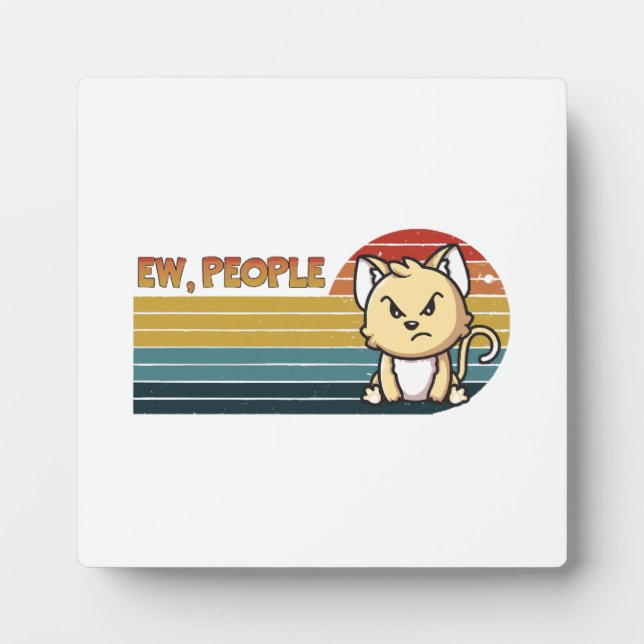 Funny Niedlich Angry Cat People Fotoplatte (Vorderseite)