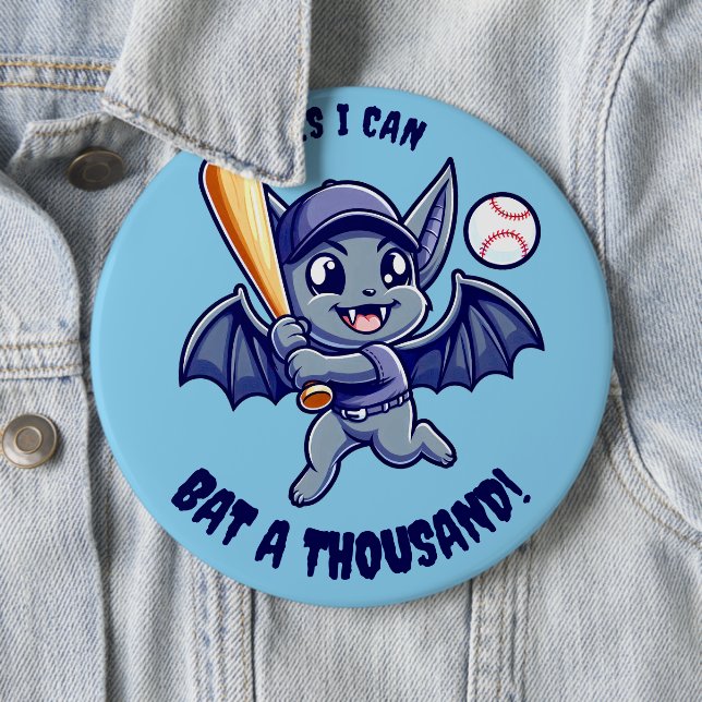 Funny Niedlich Bat Yes I Can Bat a Tausend Button (Beispiel)