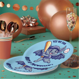 Funny Niedlich Bat Yes We Can Bat a Tausend Pappteller