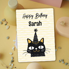 Funny Niedlich Black Cat Happy Birthday Card Einladung