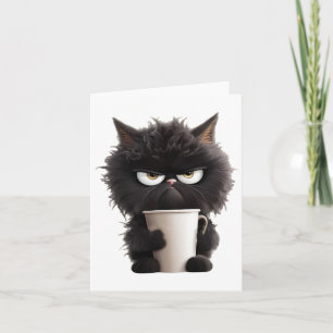 Funny Niedlich Black Cat Kaffee Wut Karte