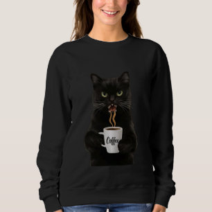 Funny Niedlich Black Cat Kaffee Wut Sweatshirt