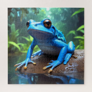 Funny Niedlich Blue Dart Frog Jigsaw Puzzle