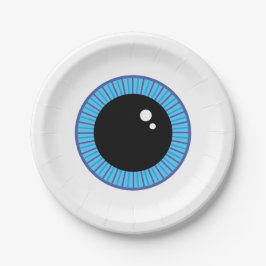 Funny Niedlich Blue Eyeball Pappteller
