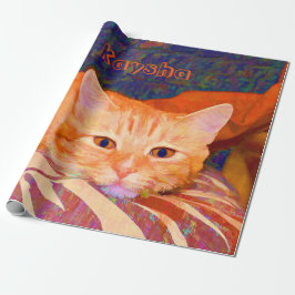 Funny Niedlich Bright Orange Tabby Cat Geschenkpapier