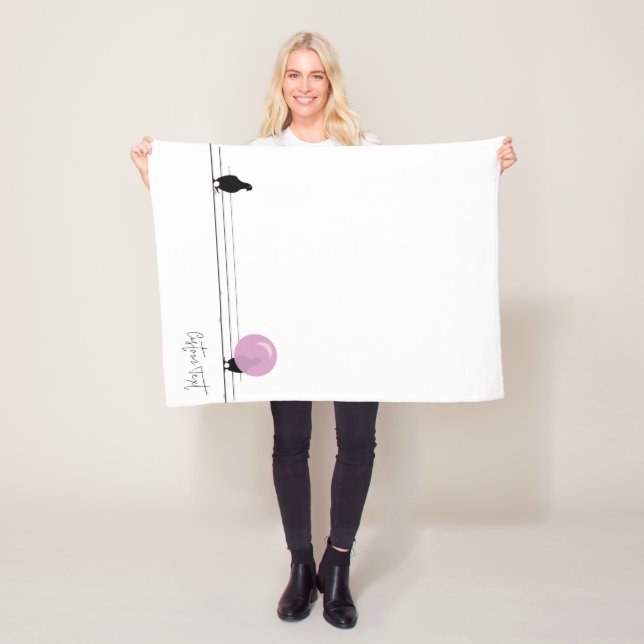 Funny Niedlich Bubblegum Birds on a Wire White Fleecedecke (Beispiel)