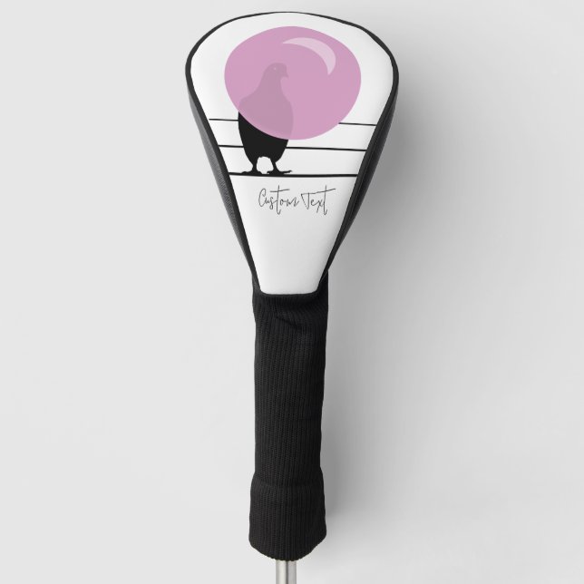 Funny Niedlich Bubblegum Birds on a Wire White Golf Headcover (Vorderseite)