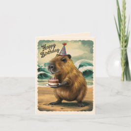 Funny Niedlich Capybara Happy Birthday Dankeskarte
