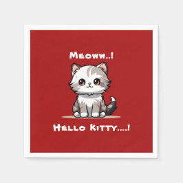 Funny Niedlich Cat Catmas Spaß Serviette