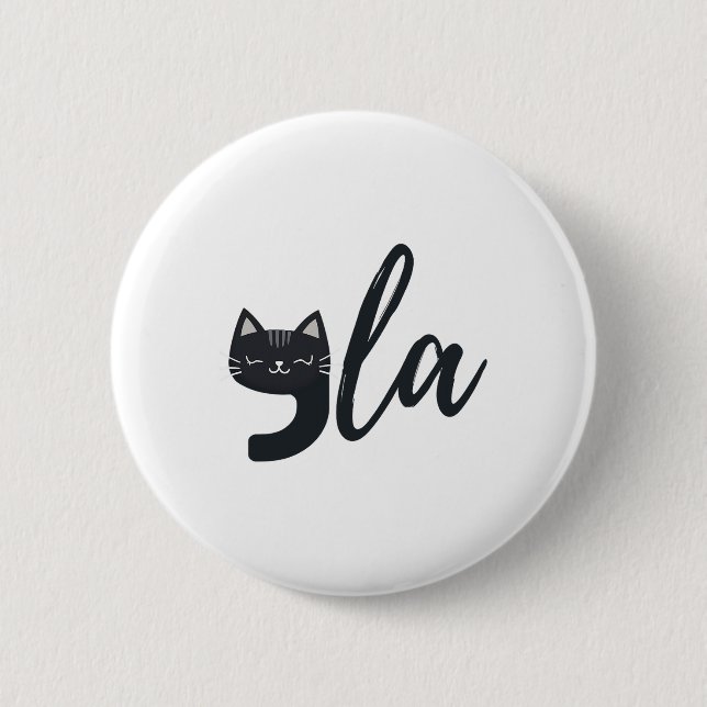 Funny Niedlich Cat Comma La Funny Kamala Harris Pr Button (Vorderseite)
