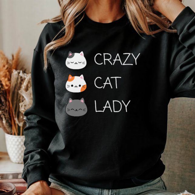 Funny Niedlich Cat Mama Crazy Cat Lady Damen Fraue Sweatshirt (Von Creator hochgeladen)