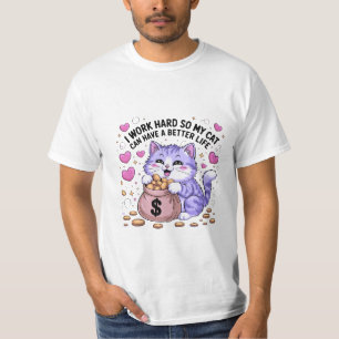 😺 Funny Niedlich Cat Money Bag T - Shirt 💰   Cat