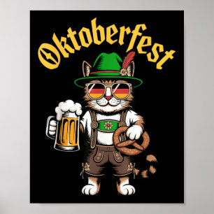 Funny Niedlich Cat Pretzel Beer Funny Party Erwach Poster