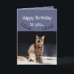 Funny Niedlich Cat Singing Happy Birthday Karte<br><div class="desc">Funny Niedlich Cat Singing Happy Geburtstag für diejenigen,  die Katzen Liebe</div>