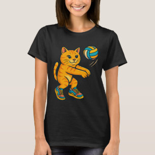 Funny Niedlich Cat Volleyball Player Fan T-Shirt T