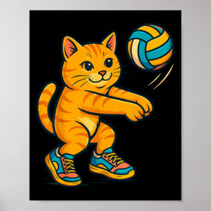 Funny Niedlich Cat Volleyball Player Fan T-Shirt T Poster